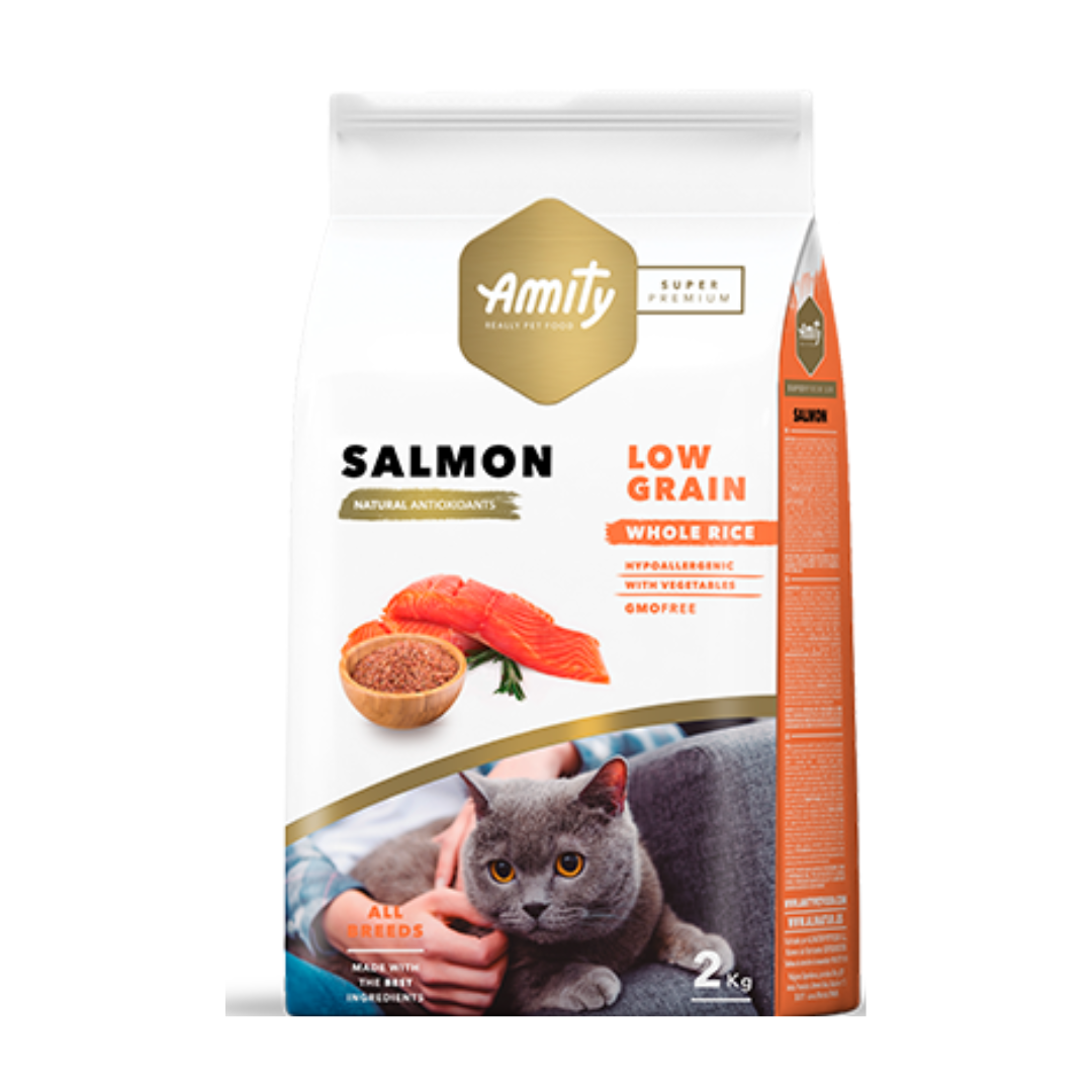 AMITY LOW GRAIN SALMON ADULT CAT 2KG