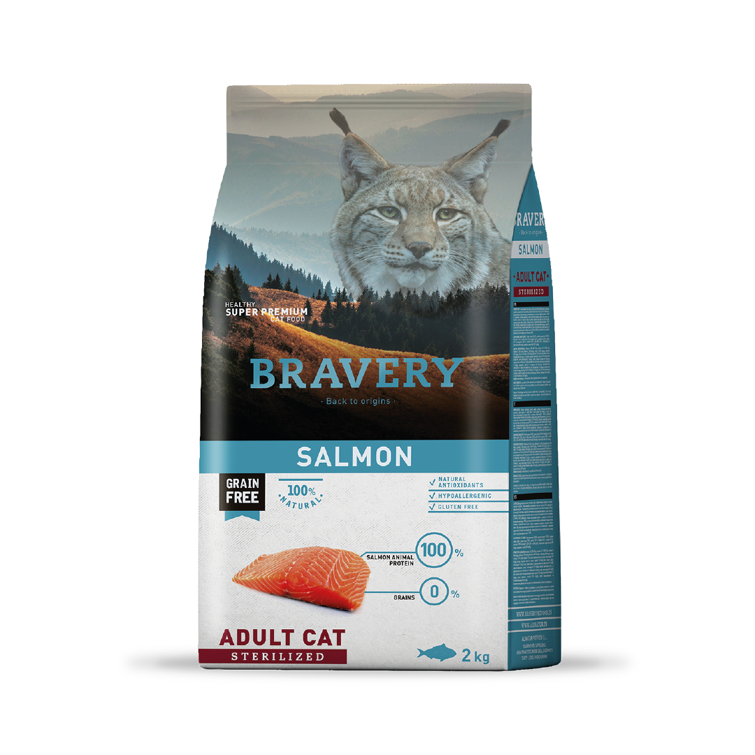 BRAVERY ADULT CAT STERILIZED SALMON 2KG