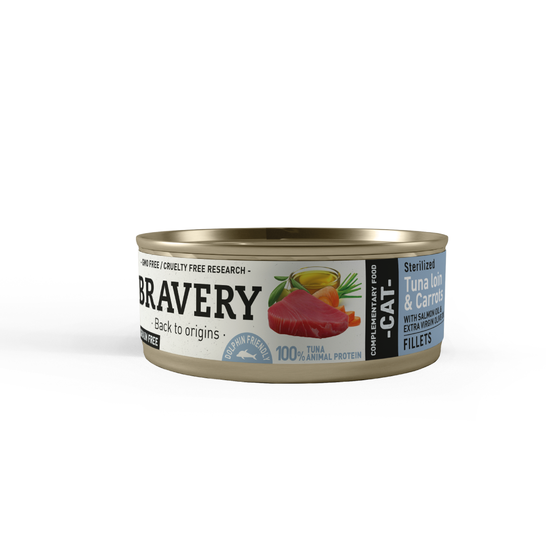Alimento Bravery Gatos Esterilizados Atún Y Zanahoria 70g