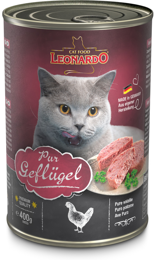 Alimento Leonardo Quality Selection Para Gato Adulto Sabor Ave En Lata De 400g