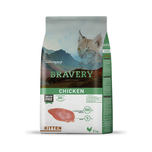 Alimento para gato Bravery Chicken Kitten 2kg