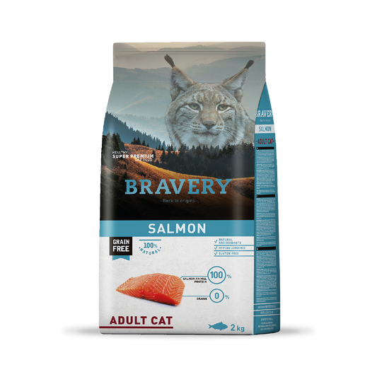 Alimento Bravery Super Premium Adult Cat Para Gato Adulto Sabor Salmón En Bolsa De 7kg