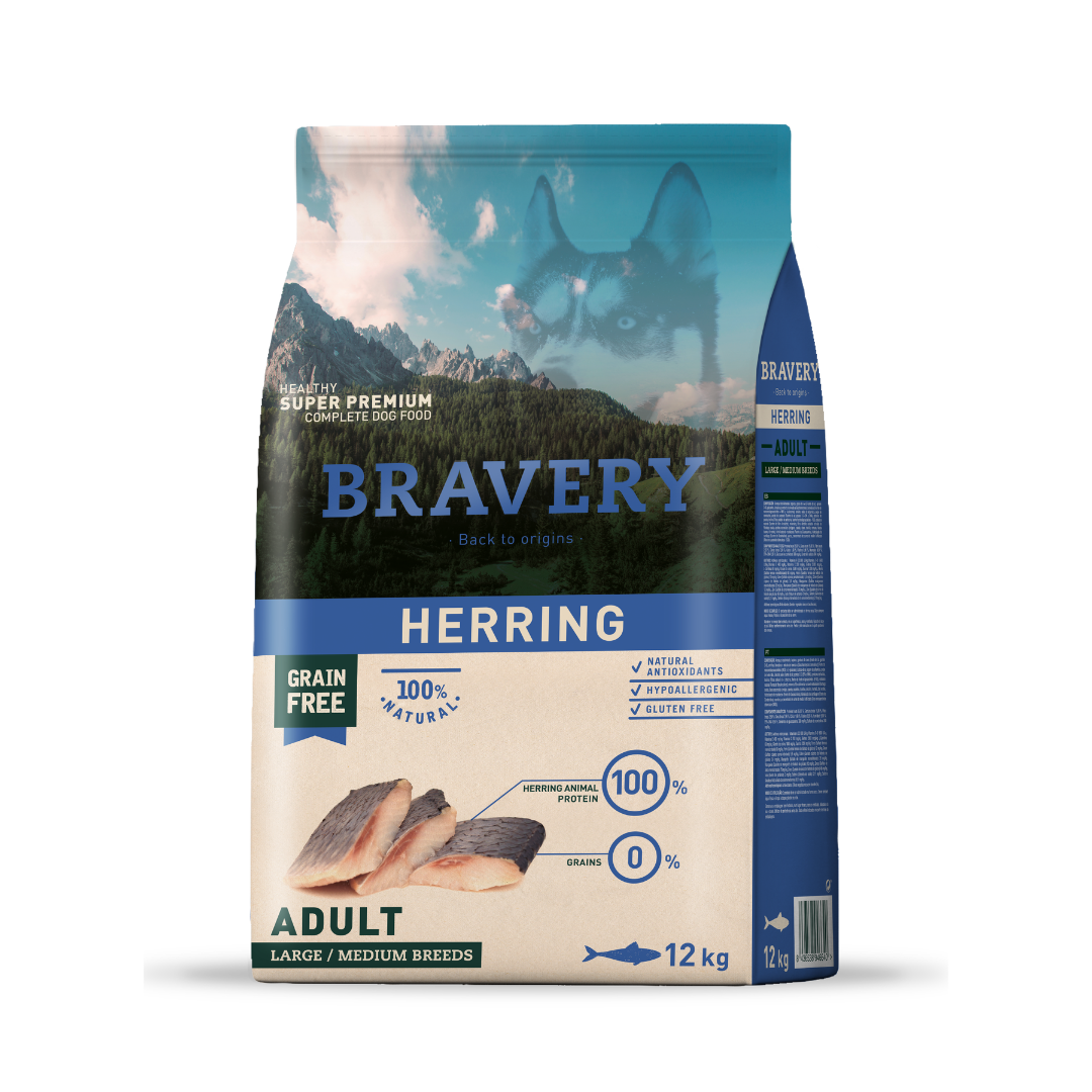 BRAVERY ARENQUE HERRING ADULT L/M BREEDS 12KG