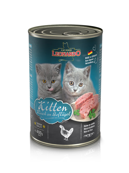 Leonardo Quality Selection Kitten Para Gato De Temprana Edad Sabor Mix En Lata De 400g